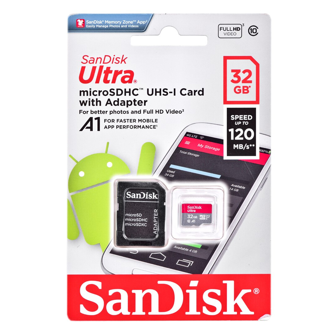 Atmiņas kartes Sandisk SDSQUAR-032G-GN6MN 32GB MicroSDHC Black - SDSQUA4-032G-GN6MA