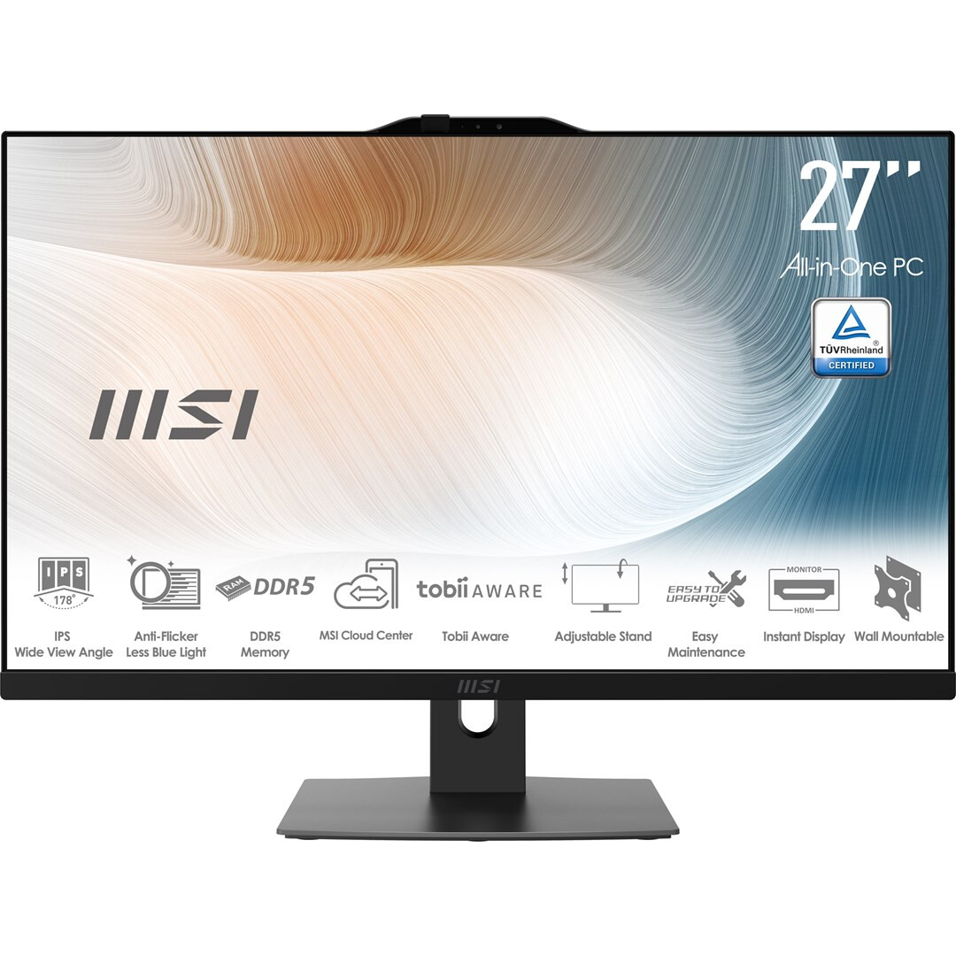 Personālais dators MSI Modern AM272P 1M-1098EU Intel Core 5 120U 27" 8GB 500GB Black