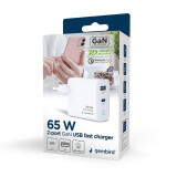 Loader GEMBIRD CHARGER USB 65W 2PORT (TA-UC-PDQC65L-W-01)