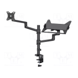 Kronšteins GEMBIRD Desk mounted adjustable monitor arm with notebook tray (MA-DA-04)
