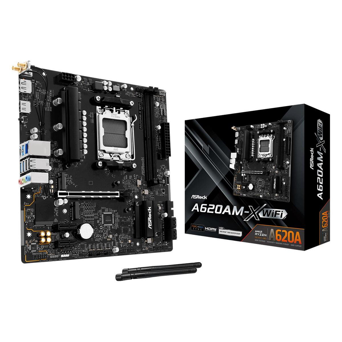 Pamatplate ASROCK Mainboard AMD A620 SAM5 Micro-ATX Memory DDR5 (A620AM-X WIFI)
