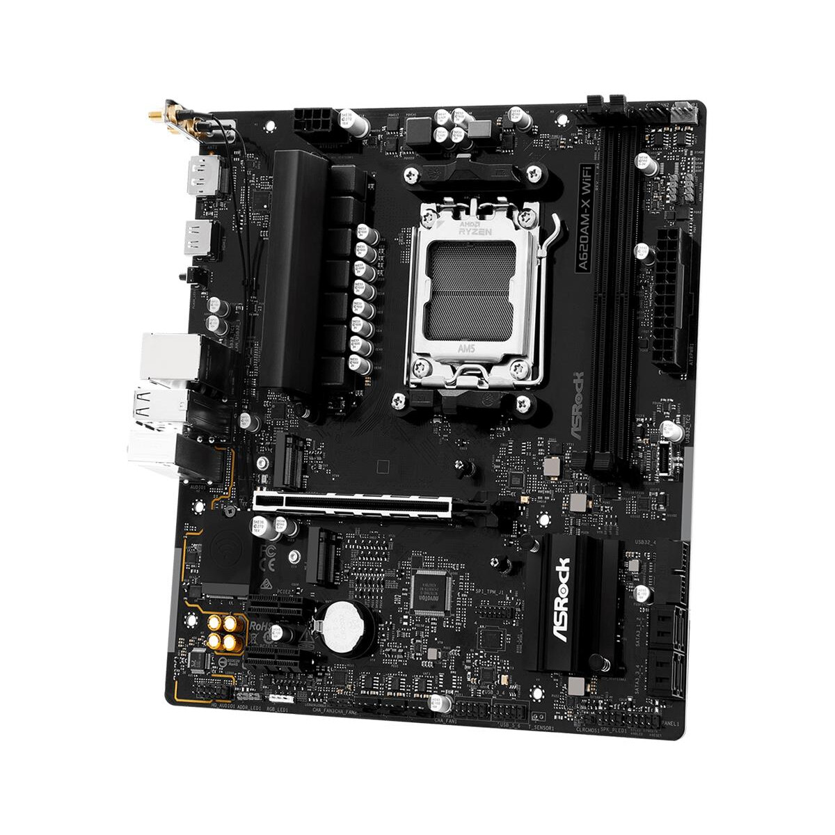 Pamatplate ASROCK Mainboard AMD A620 SAM5 Micro-ATX Memory DDR5 (A620AM-X WIFI) - foto 3