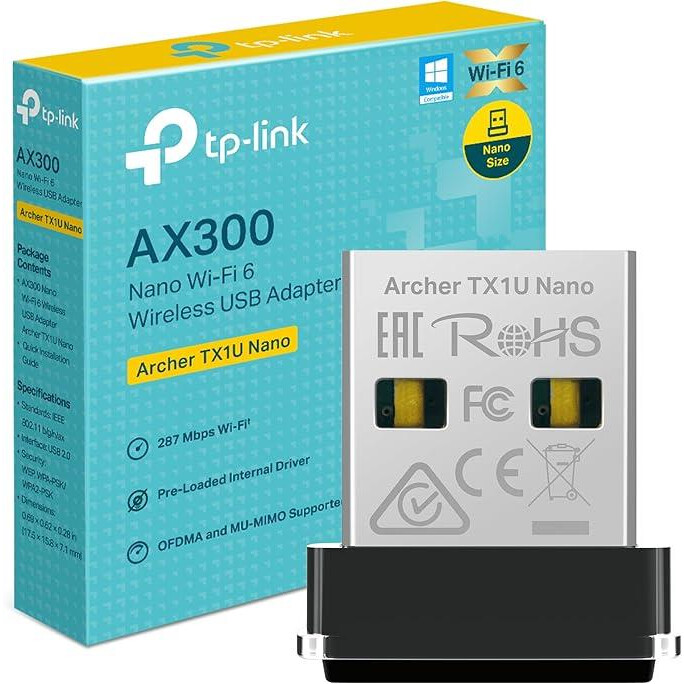 Wi-Fi, Bluetooth adapteris TP-LINK ARCHER TX1U NANO