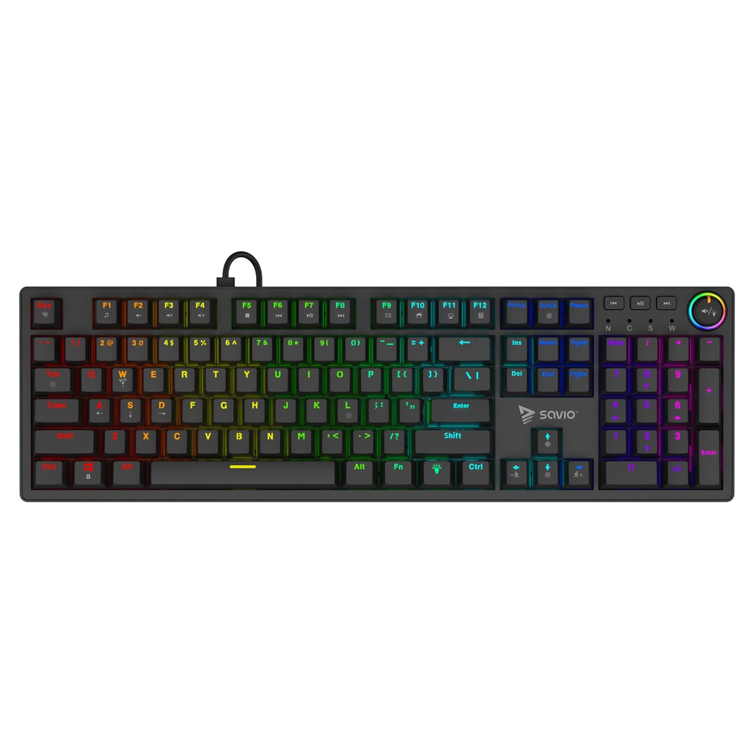 Tastatūra SAVIO STYX RGB Black (STYX PEACH SILENT) - foto 2