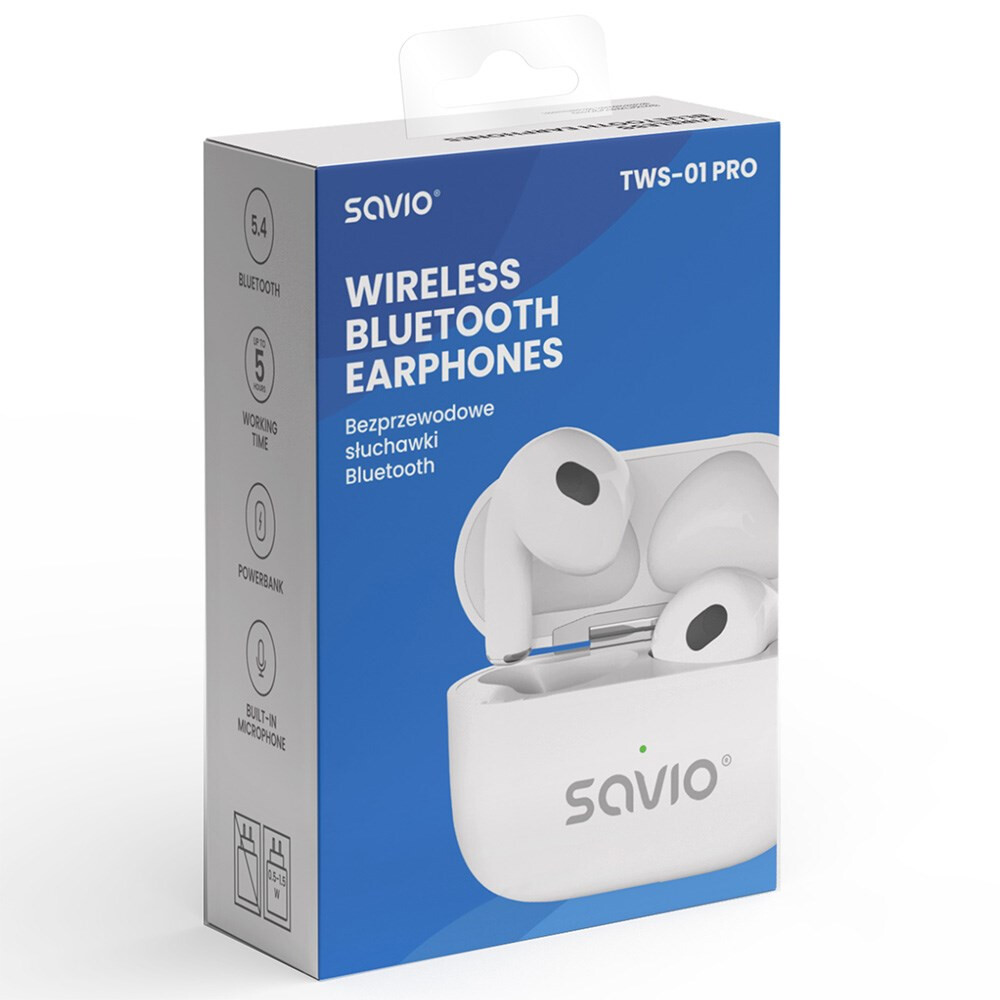 Austiņas SAVIO TWS-01 PRO Wireless Headphones (TWS-01PRO) - foto 3