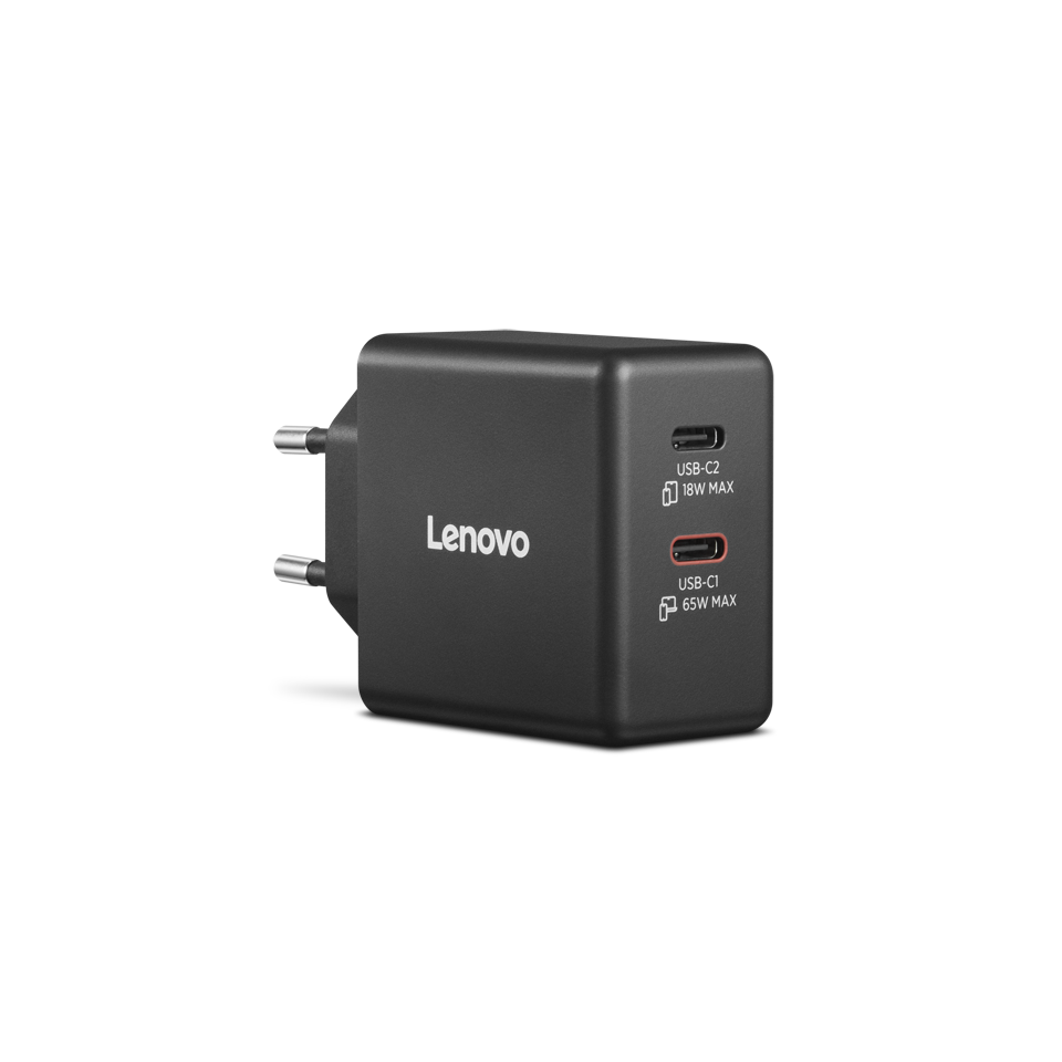Barošanas adapteris Lenovo Dual USB C 65W GaN Charger  USB C (G0A6065BEU) - foto 2
