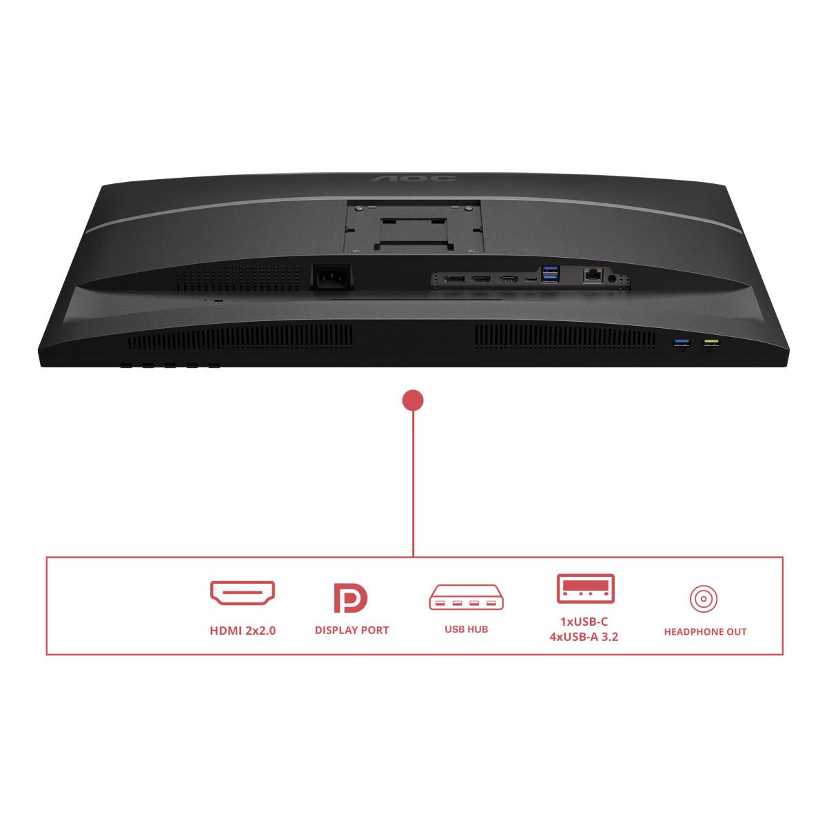 Monitors AOC U27E4CV 27-in black - foto 6