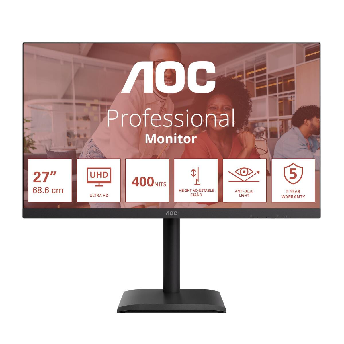 Monitors AOC U27E4CV 27-in black - foto 7