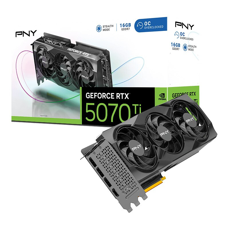 Videokarte PNY GeForce RTX 5070 Ti OC NVIDIA 16 GB GDDR7 Black (VCG5070T16TFXPB1-O) - foto 3