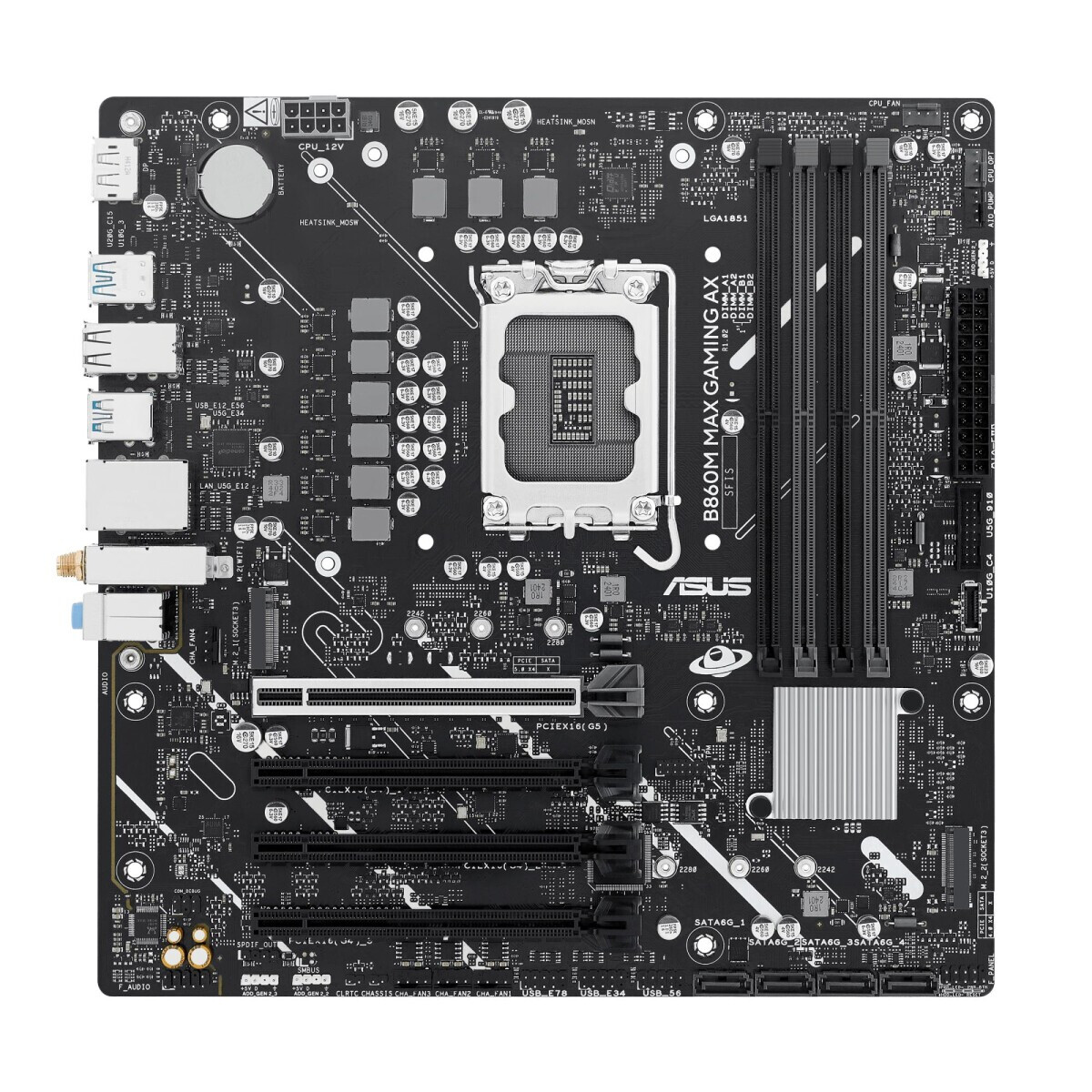 Pamatplate ASUS Intel B860 Express LGA1851 mATX DDR5 - B860M MAX GAMING AX - foto 6