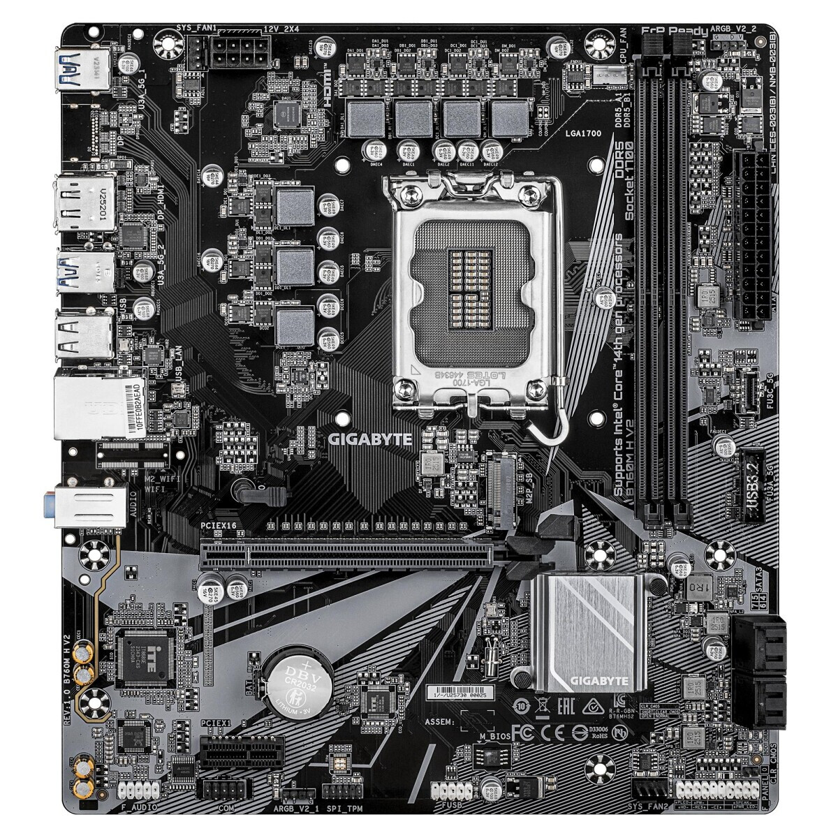 Pamatplate GIGABYTE B760 LGA1700 mATX DDR5 (B760M H V2 1.0) - foto 2