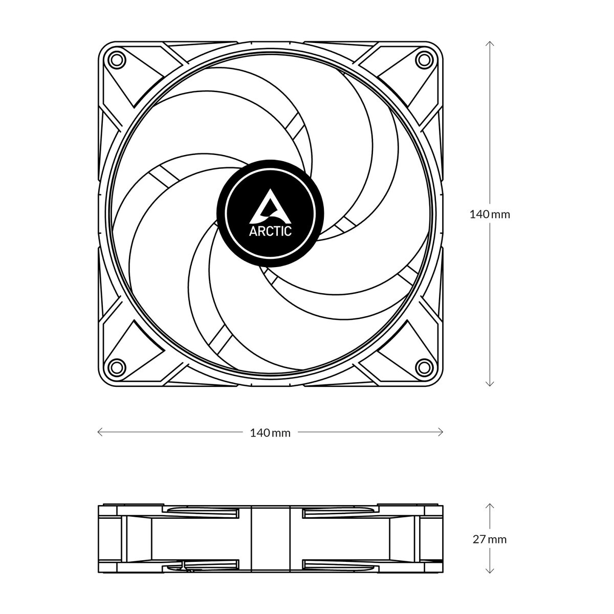 Korpusa dzesētājs ARCTIC P14 Max PWM 5Psc Black (ACFAN00290A) - ACFAN00290A  - foto 7