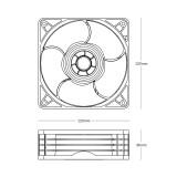 Korpusa dzesētājs ARCTIC S12038-4K 120 mm 4K RPM 3psc Black (ACFRE00190A)