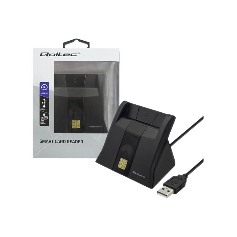 Karšu lasītājs QOLTEC Smart chip ID card scanner USB 2.0 (50643)