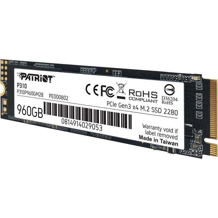 Ārējie cietie diski un SSD Patriot P310 960GB M.2 NVMe (P310P960GM28 ) - foto 2