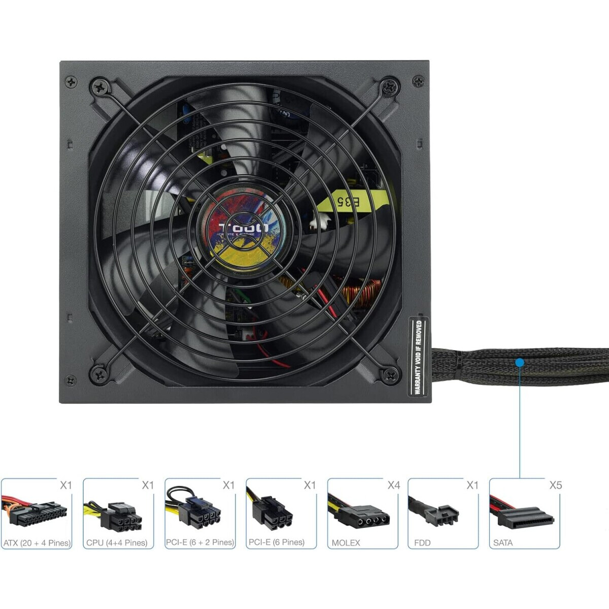 Barošanas bloks TooQ Apolo 750W Black (TQAPOLO-750SP) - foto 2