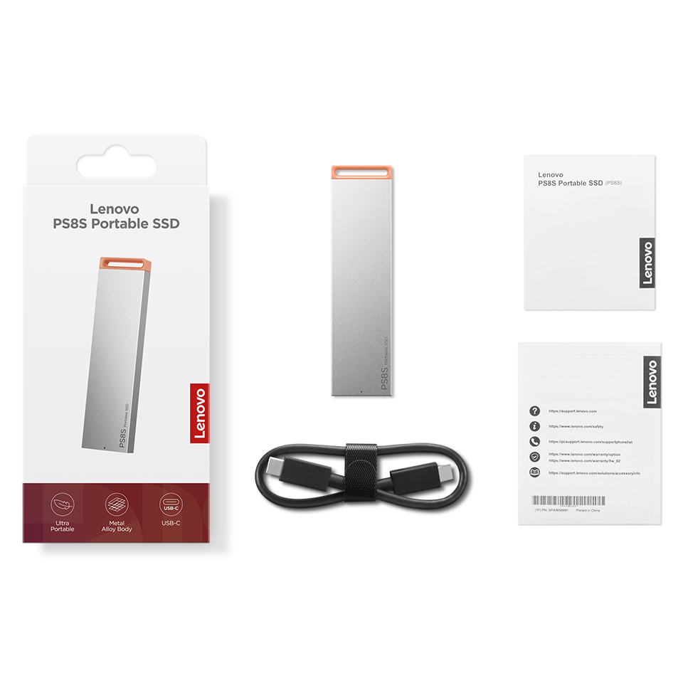 Ārējie cietie diski un SSD LENOVO PS8S PORTABLE SSD 1TB Silver (4XB1T88412) - foto 3