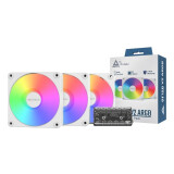 Korpusa dzesētājs Montech GF120 V2 ARGB White (GF120 V2 ARGB PWM 3I1(W))