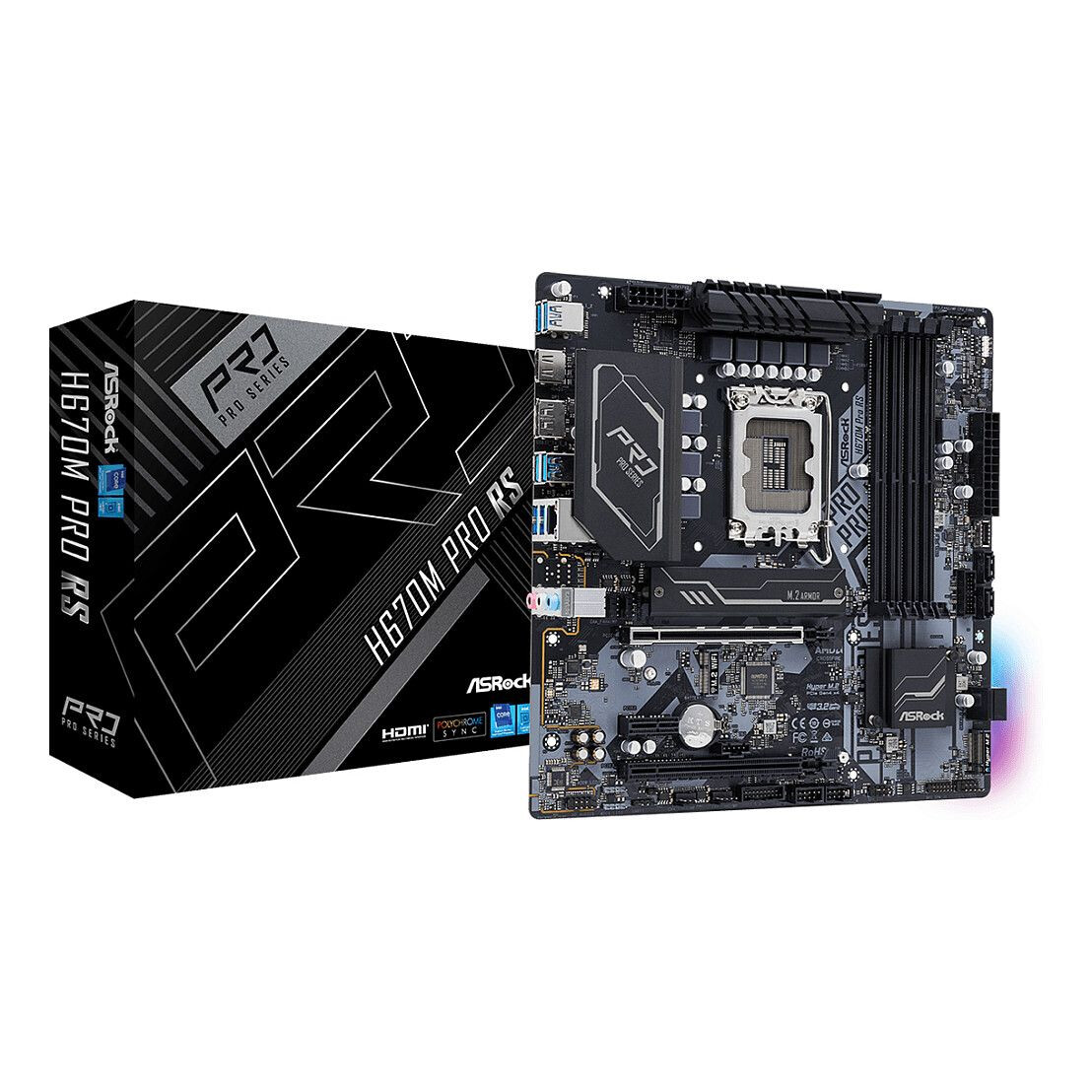 Pamatplate ASRock H670M Pro RS Silver (90-MXBHK0-A0UAYZ) - foto 5