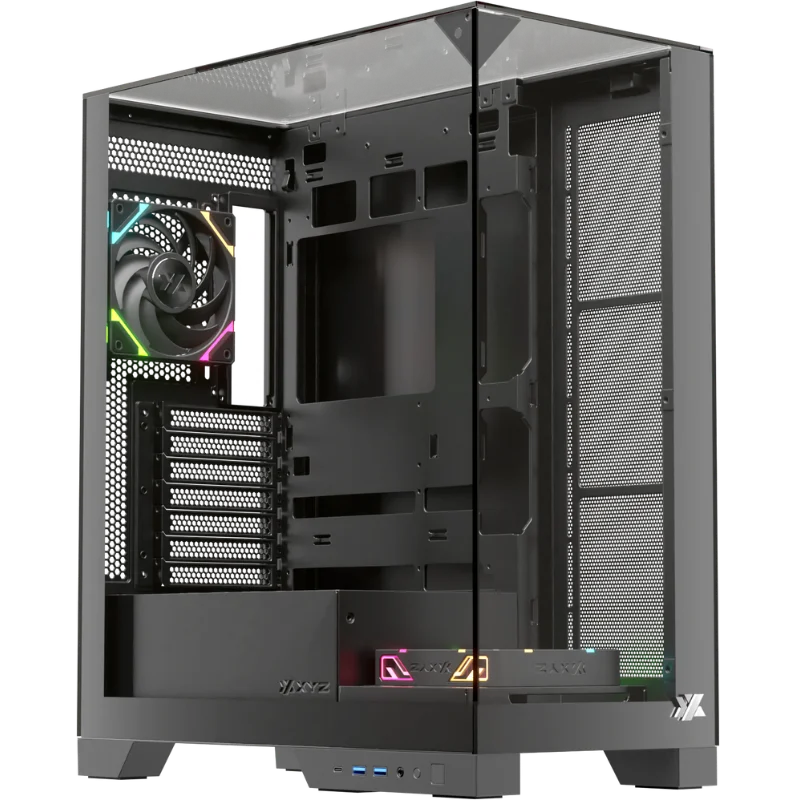 Boitiers PC XYZ Trifecta Mid‑Tower Black (X-CS-TRIFECTA-B)