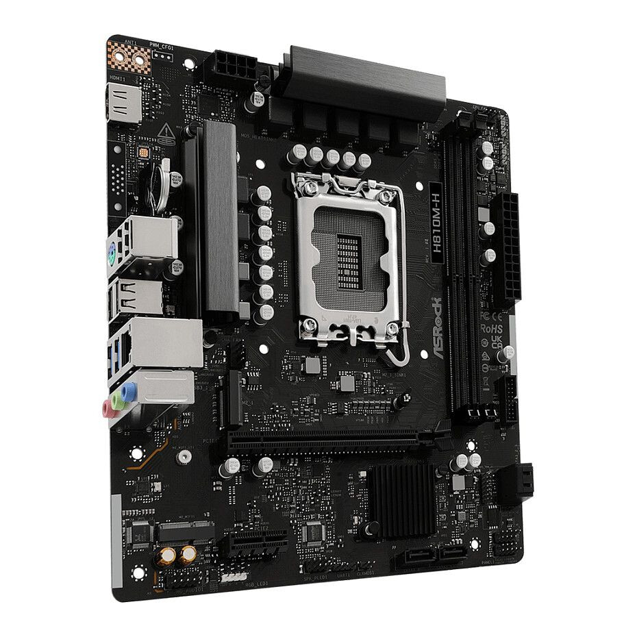 Pamatplate ASROCK H810 H810M-H Black (90-MXBSZ0-A0UAYZ) -  90-MXBSZ0-A0UAYZ - foto 4