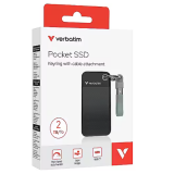 Disque SSD Verbatim Pocket - 2TB Black/Grey (32194)
