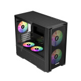 Datoru korpuss 1stPlayer AU6 ARGB Micro ATX Black (AU6-BK-2FA7-14-2FA7R-1FA7)