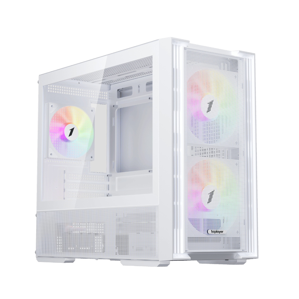 Boitiers PC 1stPlayer AU6 ARGB Micro ATX White (AU6-WH-2FA7-14-W-2FA7R-W-1FA7-)