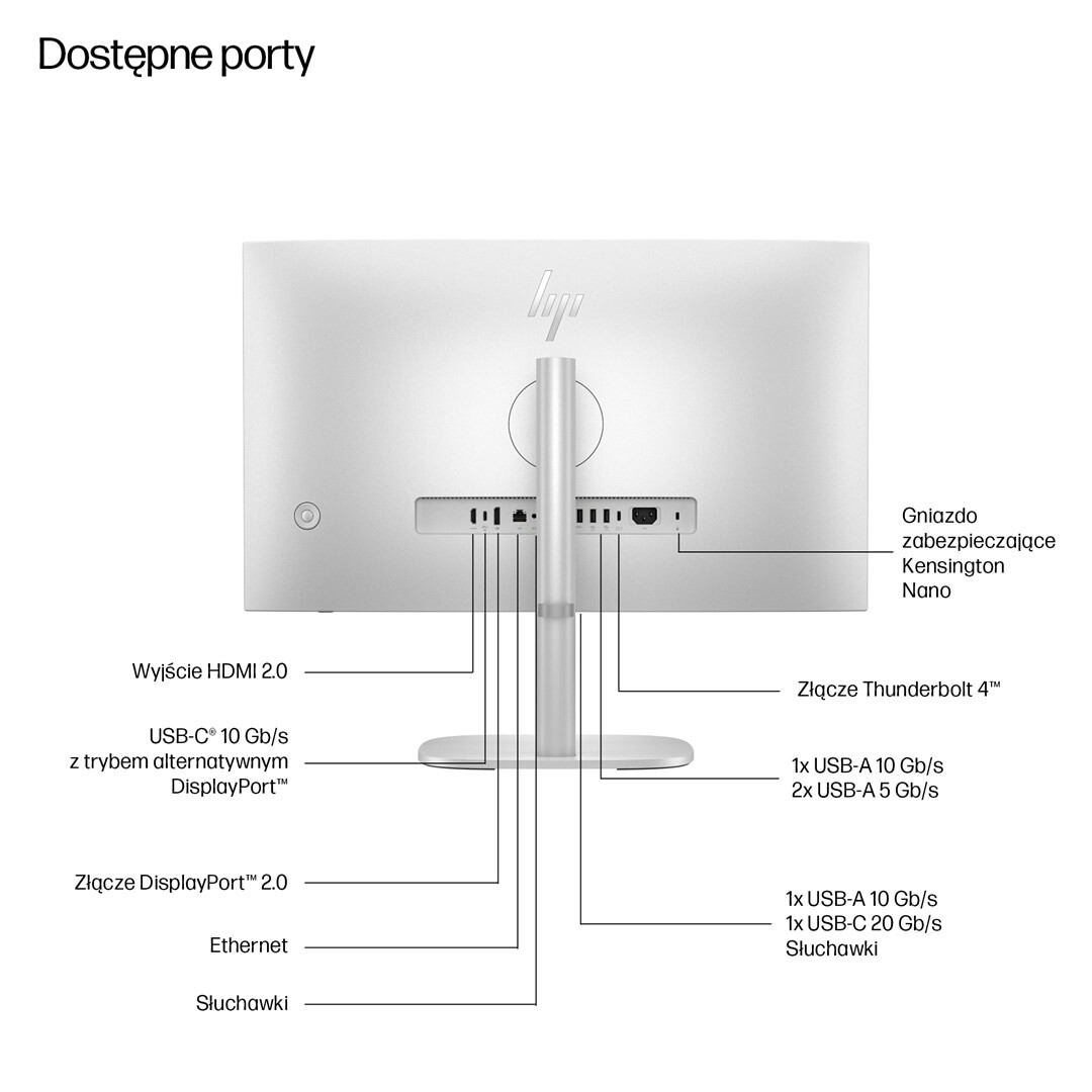 Monobloka dators HP EliteStudio 8 AiO G1i Ultra 5 235 27.0" 16GB 512GB White (A55S6ET) - foto 3