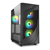 Datoru korpuss Sharkoon Rebel C80G RGB Midi Tower Black (4044951041152)