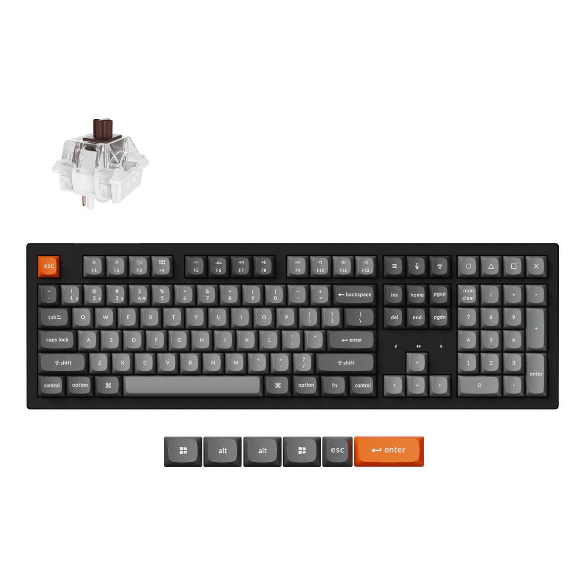 Tastatūra KEYCHRON WRL K10 MAX RGB/BLACK (K10M-H3)