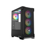 Datoru korpuss XYZ AirOne 300 RGB Black (X-CS-AIRONE3XM-B)