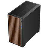 Datoru korpuss iTek Woody Black/Brown (ITGCAWO28B)