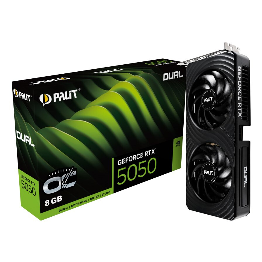 Videokarte Palit GeForce RTX 5050 Dual OC NVIDIA 8 GB GDDR6 Black (NE65050S19P1-GB2070D) - foto 3