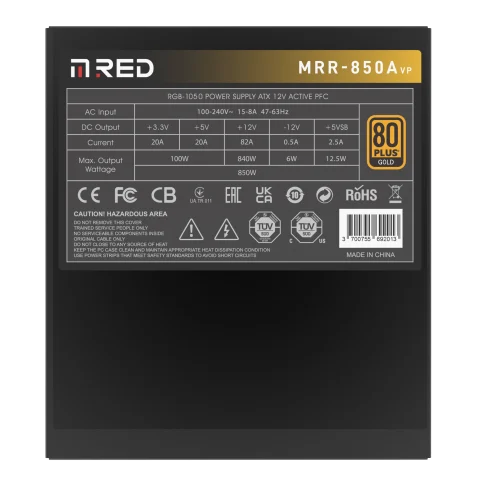 Barošanas bloks M.RED MRR-850A VP2 850W Black - foto 3