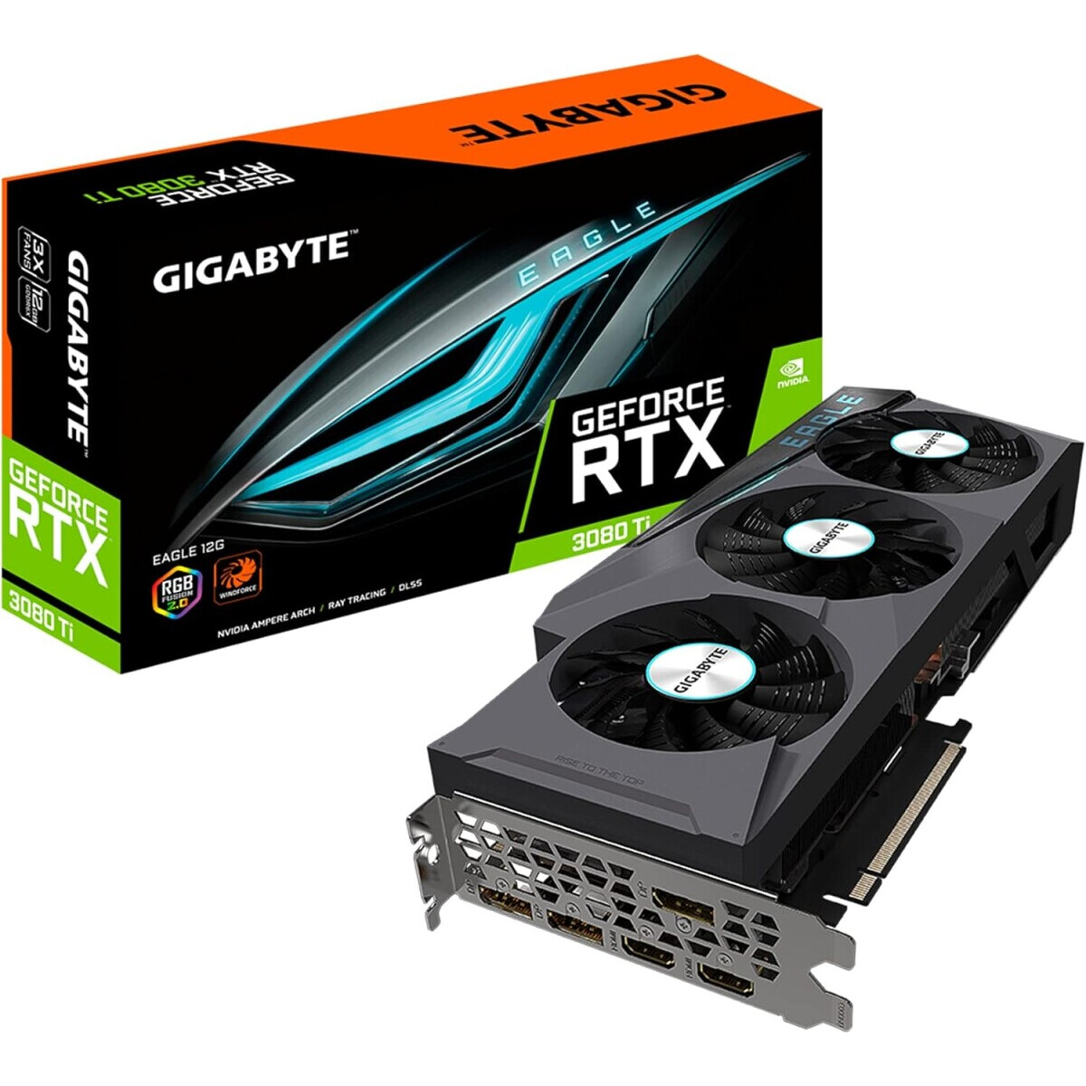 Videokarte GIGABYTE GeForce RTX 3080 EAGLE 12G Black (GV-N3080EAGLE-12GD 1.0)
