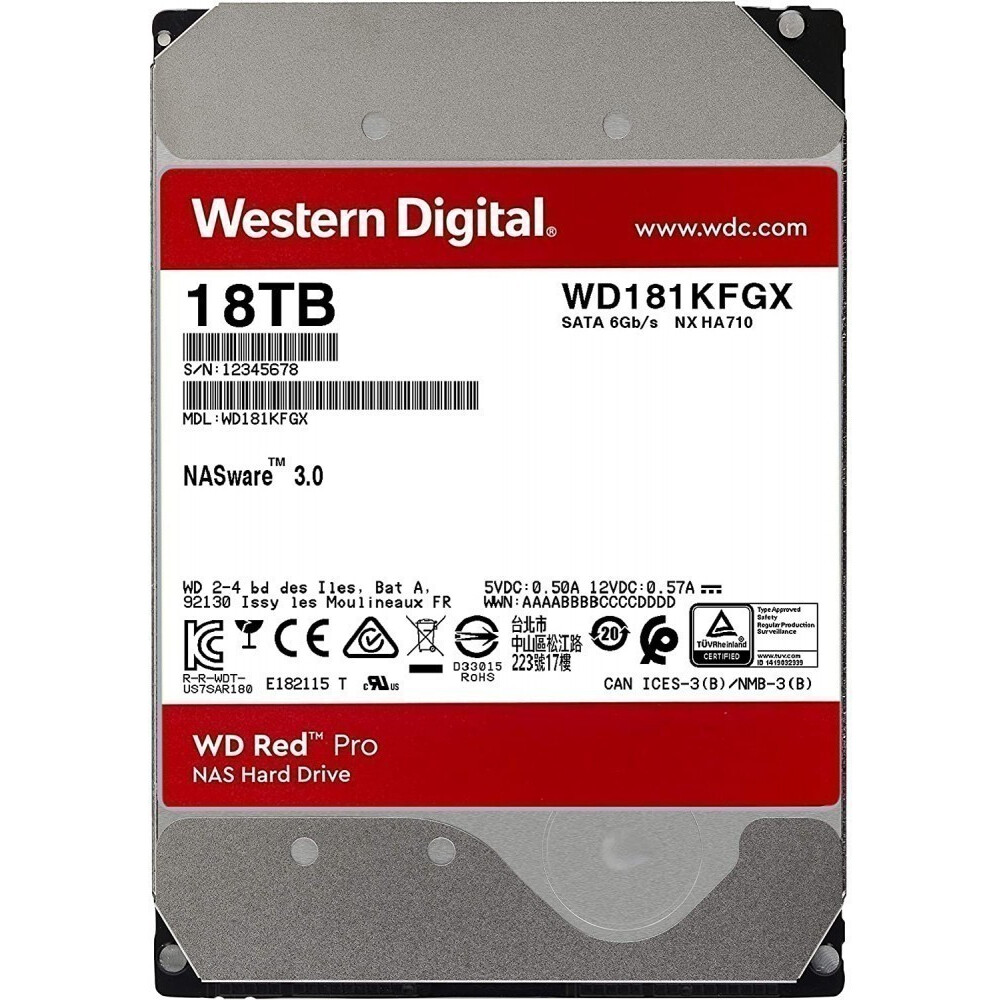 Hard Drive 18TB SATA-III WD Red Pro (WD181KFGX)