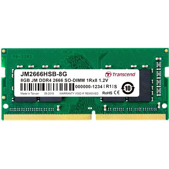 Operatīvā atmiņa 8Gb DDR4 2666MHz Transcend SO-DIMM (JM2666HSB-8G)