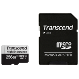 Carte mémoire 256GB MicroSD Transcend 350V + SD adapter (TS256GUSD350V)