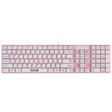 Tastatūra Delux K1000 Pink/White