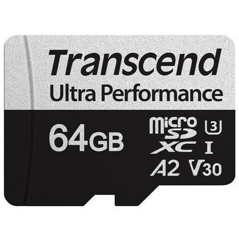 Carte mémoire 64GB MicroSD Transcend + SD adapter (TS64GUSD340S)