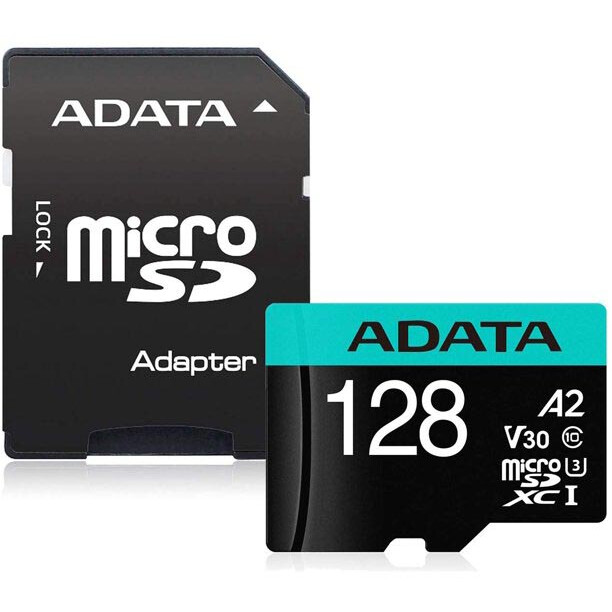 Carte mémoire 128GB MicroSD ADATA Premier Pro + SD adapter (AUSDX128GUI3V30SA2-RA1)