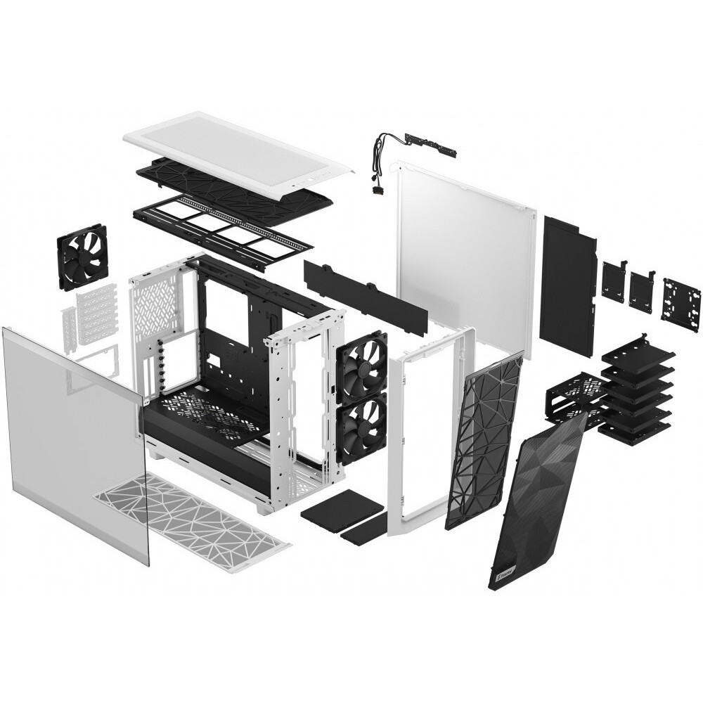 Datoru korpuss Fractal Design Meshify 2 Clear TG White - FD-C-MES2A-05 - foto 10