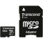 La carte mémoire 64Gb MicroSD Transcend + SD adapter (TS64GUSDU1)