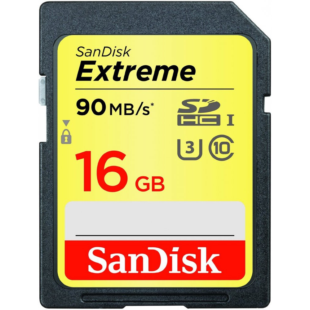 Carte mémoire 16Gb SD SanDisk Extreme (SDSDXNE-016G-GNCIN)