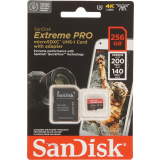 Carte mémoire 256GB MicroSD SanDisk Extreme Pro + SD adapter (SDSQXCD-256G-GN6MA)