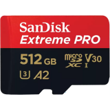 Carte mémoire 512GB MicroSD SanDisk Extreme Pro + SD adapter (SDSQXCD-512G-GN6MA)