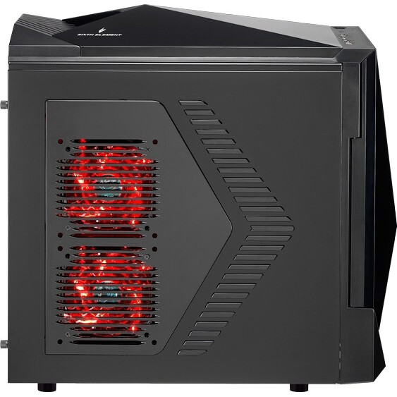 Datoru korpuss AeroCool Sixth Element Black/Red - foto 4