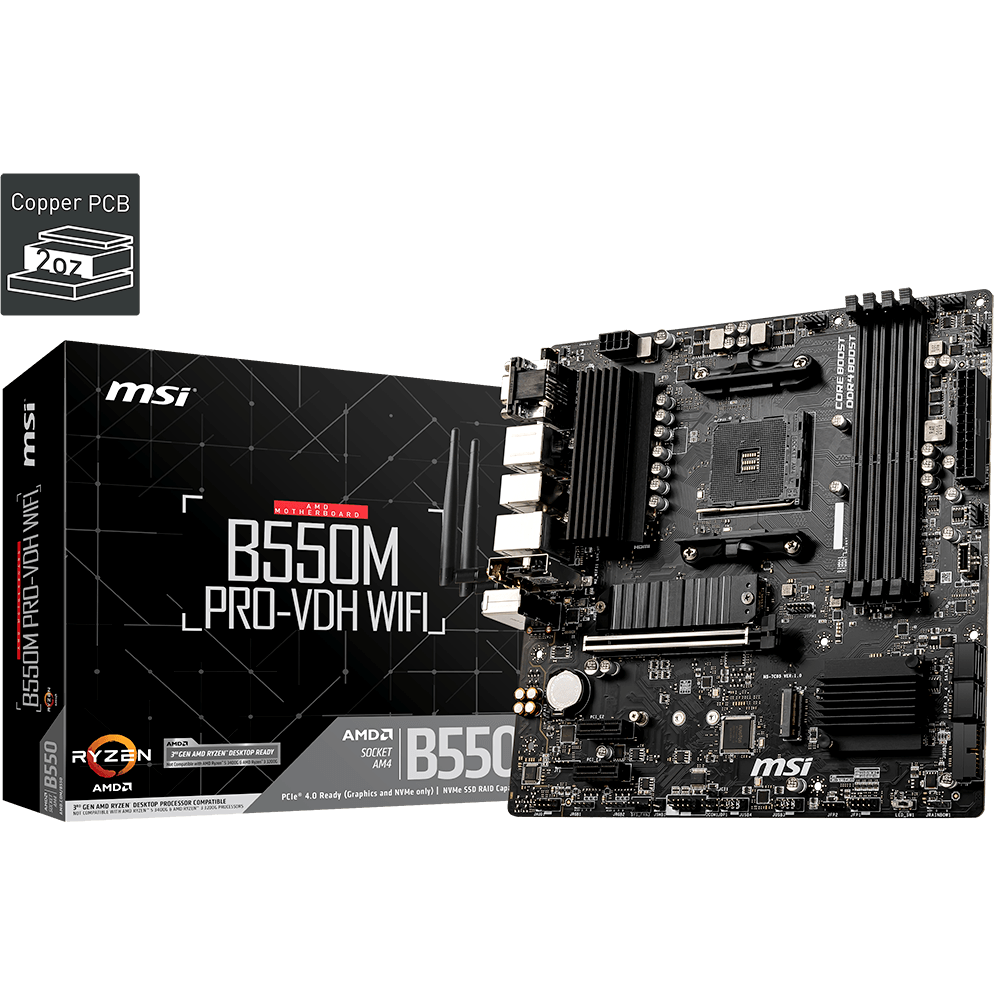 Pamatplate MSI B550M PRO-VDH WIFI (B550M PRO-VDH WIFI) - foto 5