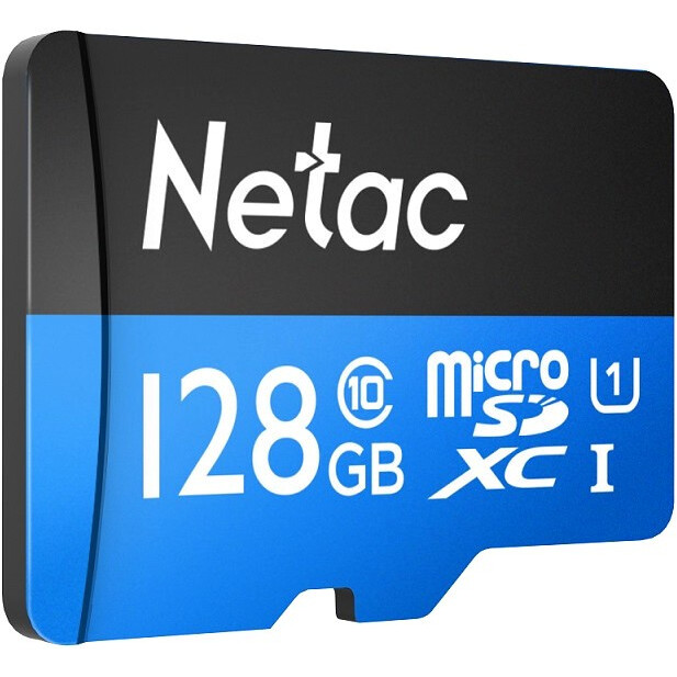 Atmiņas kartes 128Gb MicroSD Netac P500 Standard + SD adapter (NT02P500STN-128G-R)